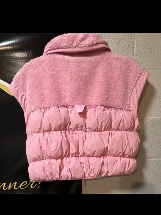 JoyLab Women’s Pastel Pink Sherpa Zip Vest - Picture 2 of 4